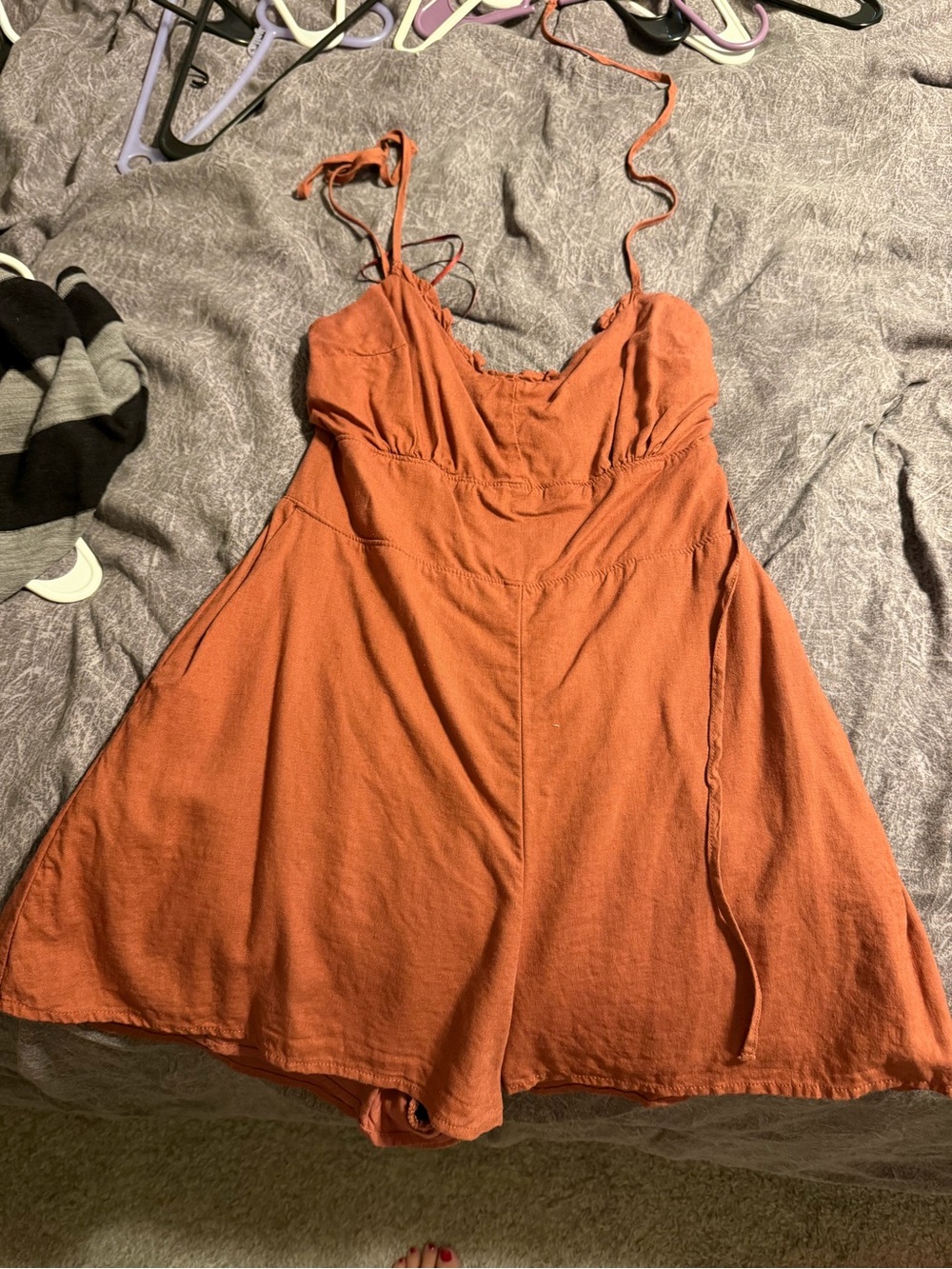 Abercrombie & Fitch Rust Burgundy Spaghetti Strap Romper